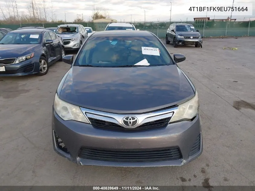 2014 Toyota Camry Le VIN: 4T1BF1FK9EU751664 Lot: 40839649