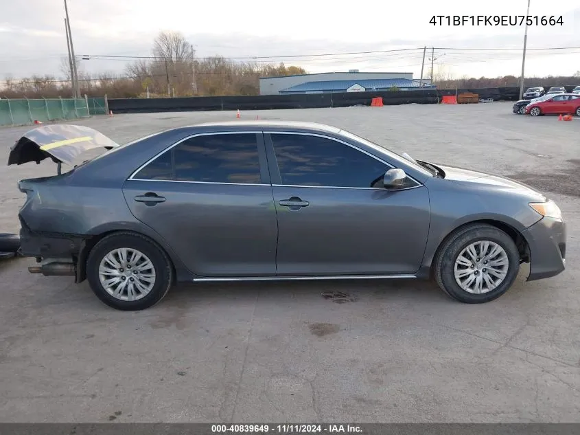 2014 Toyota Camry Le VIN: 4T1BF1FK9EU751664 Lot: 40839649