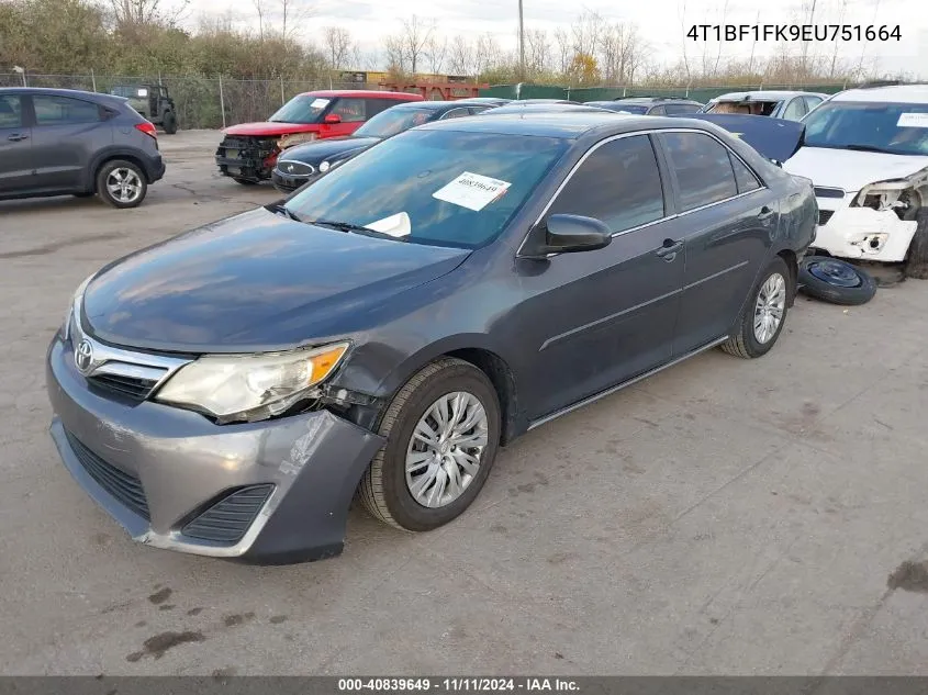 2014 Toyota Camry Le VIN: 4T1BF1FK9EU751664 Lot: 40839649