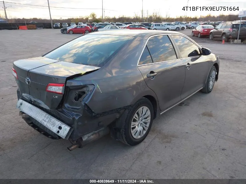 2014 Toyota Camry Le VIN: 4T1BF1FK9EU751664 Lot: 40839649