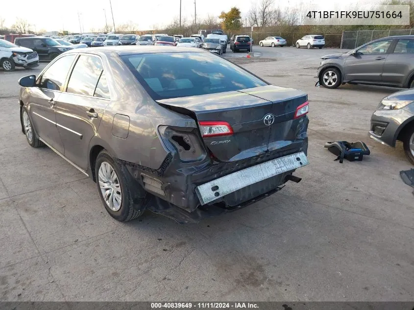 2014 Toyota Camry Le VIN: 4T1BF1FK9EU751664 Lot: 40839649