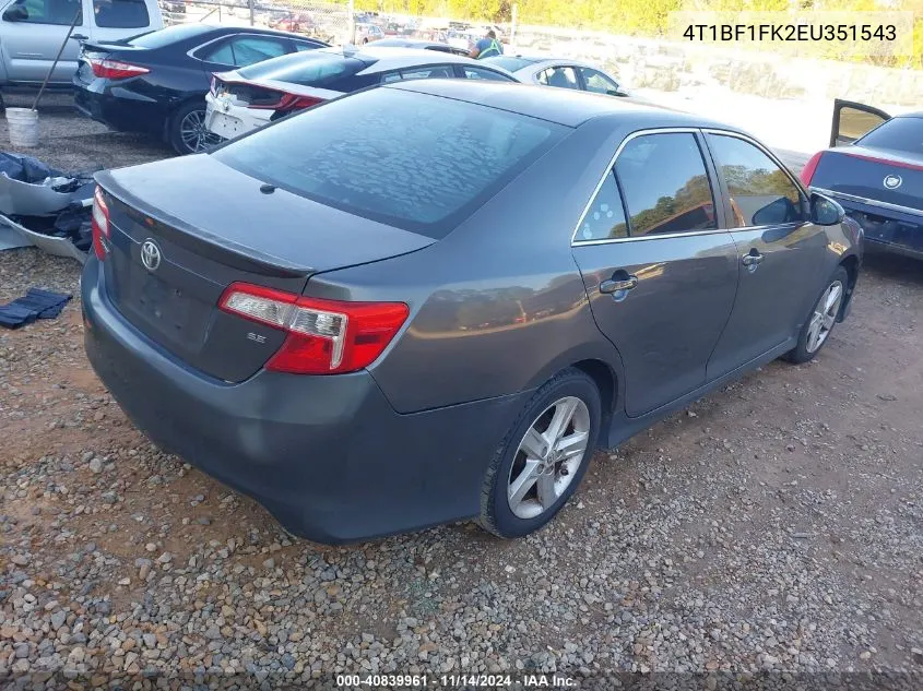 4T1BF1FK2EU351543 2014 Toyota Camry Se