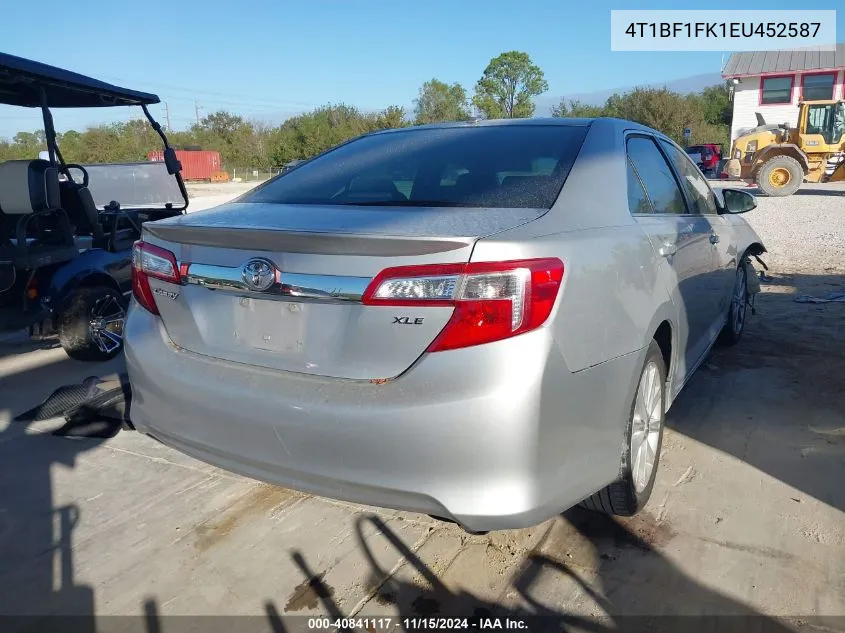 2014 Toyota Camry Xle VIN: 4T1BF1FK1EU452587 Lot: 40841117