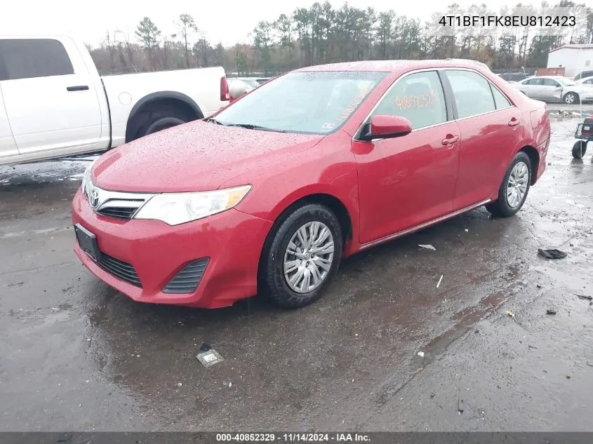 2014 Toyota Camry Le VIN: 4T1BF1FK8EU812423 Lot: 40852329