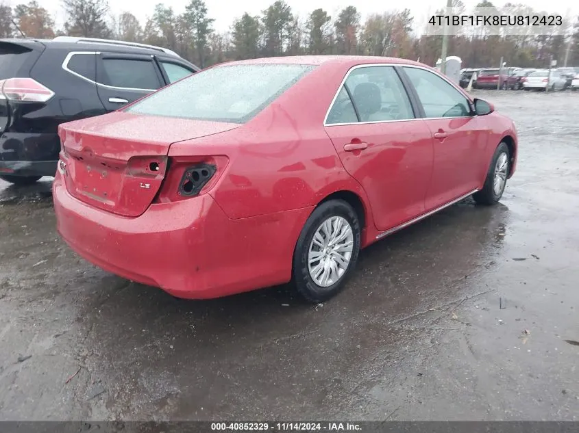 2014 Toyota Camry Le VIN: 4T1BF1FK8EU812423 Lot: 40852329