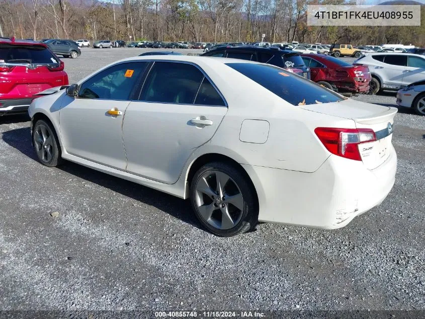 2014 Toyota Camry Se Sport VIN: 4T1BF1FK4EU408955 Lot: 40855748