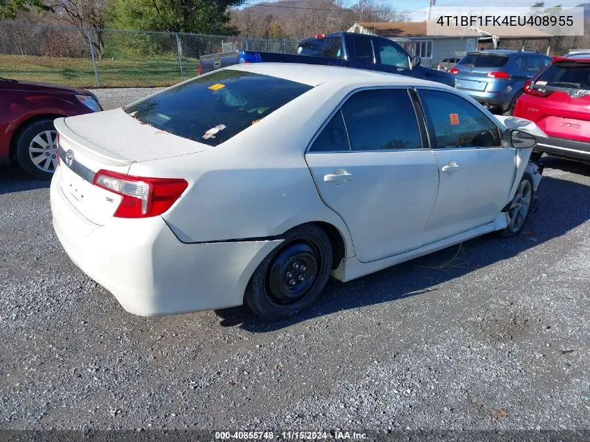 2014 Toyota Camry Se Sport VIN: 4T1BF1FK4EU408955 Lot: 40855748