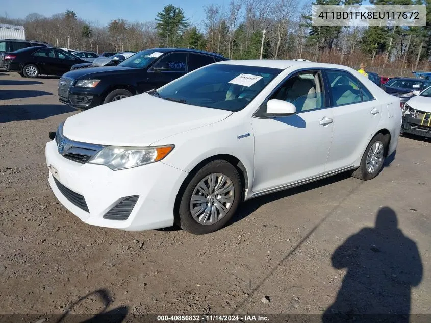 2014 Toyota Camry Hybrid Le VIN: 4T1BD1FK8EU117672 Lot: 40856832