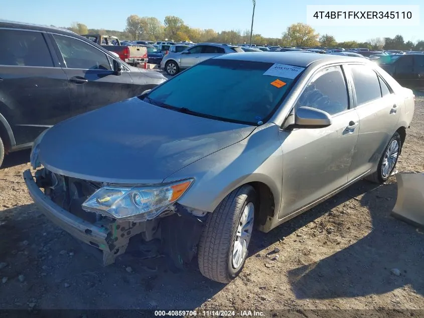 2014 Toyota Camry L VIN: 4T4BF1FKXER345110 Lot: 40859706