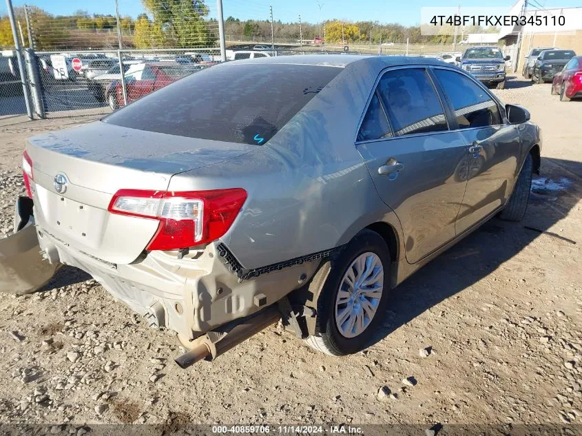 2014 Toyota Camry L VIN: 4T4BF1FKXER345110 Lot: 40859706