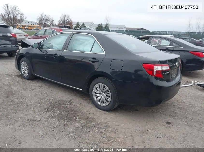 2014 Toyota Camry Le VIN: 4T1BF1FK3EU407750 Lot: 40860199