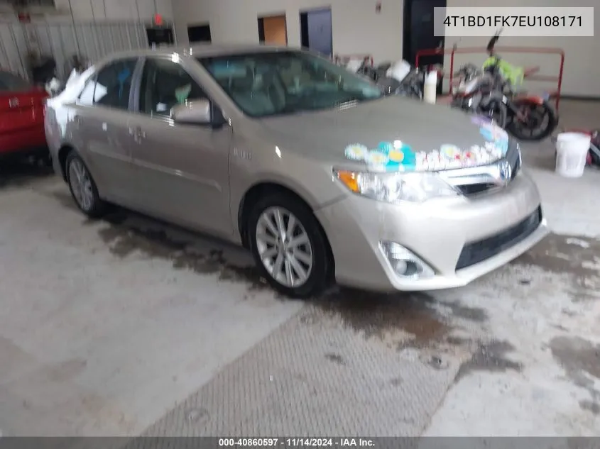 2014 Toyota Camry Hybrid Xle VIN: 4T1BD1FK7EU108171 Lot: 40860597