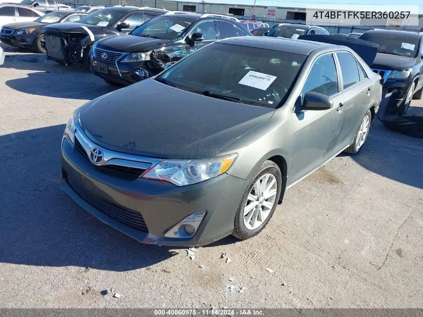 2014 Toyota Camry Xle VIN: 4T4BF1FK5ER360257 Lot: 40860975