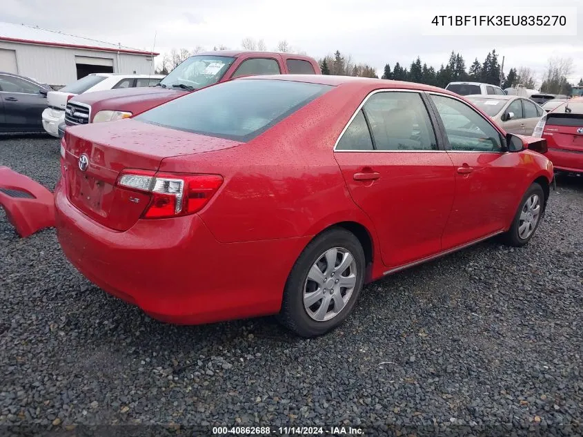 2014 Toyota Camry Le VIN: 4T1BF1FK3EU835270 Lot: 40862688