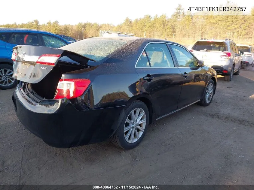 2014 Toyota Camry Xle VIN: 4T4BF1FK1ER342757 Lot: 40864752