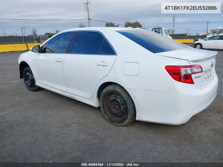 2014 Toyota Camry Se V6 VIN: 4T1BK1FK2EU552886 Lot: 40865394