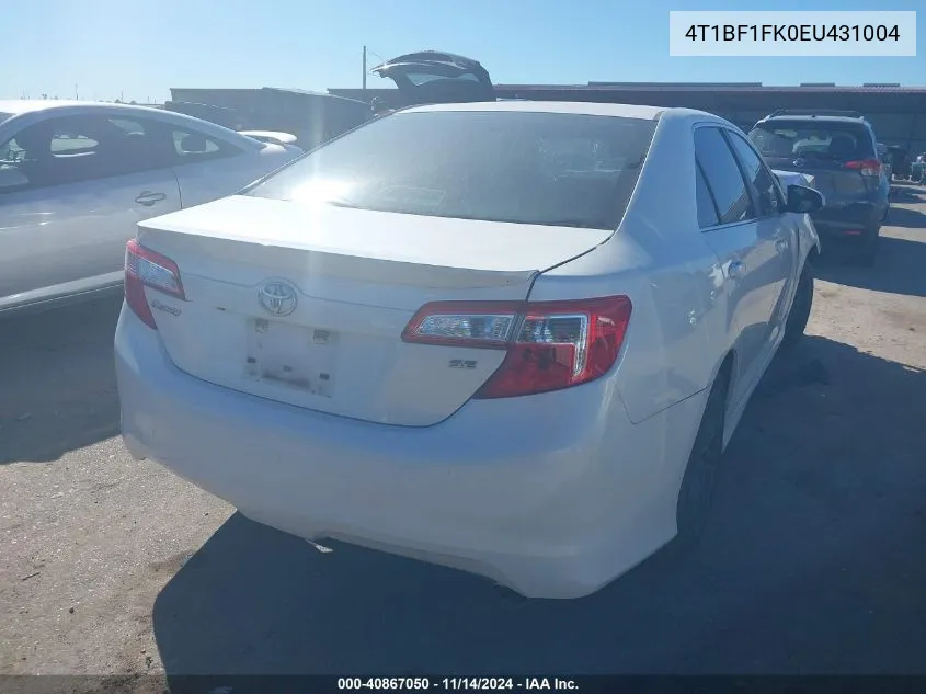 2014 Toyota Camry Se Sport VIN: 4T1BF1FK0EU431004 Lot: 40867050