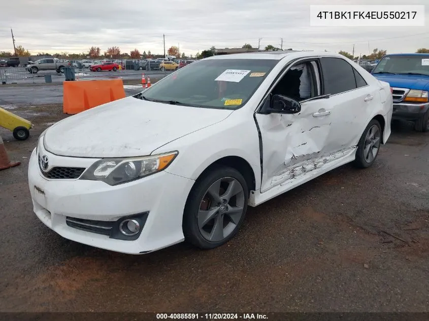 2014 Toyota Camry Se V6 VIN: 4T1BK1FK4EU550217 Lot: 40885591