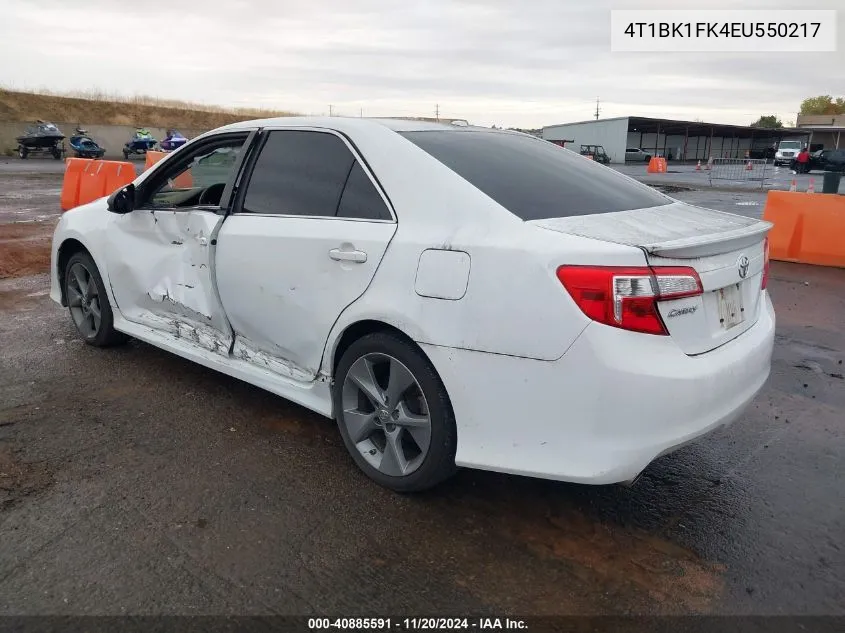 2014 Toyota Camry Se V6 VIN: 4T1BK1FK4EU550217 Lot: 40885591