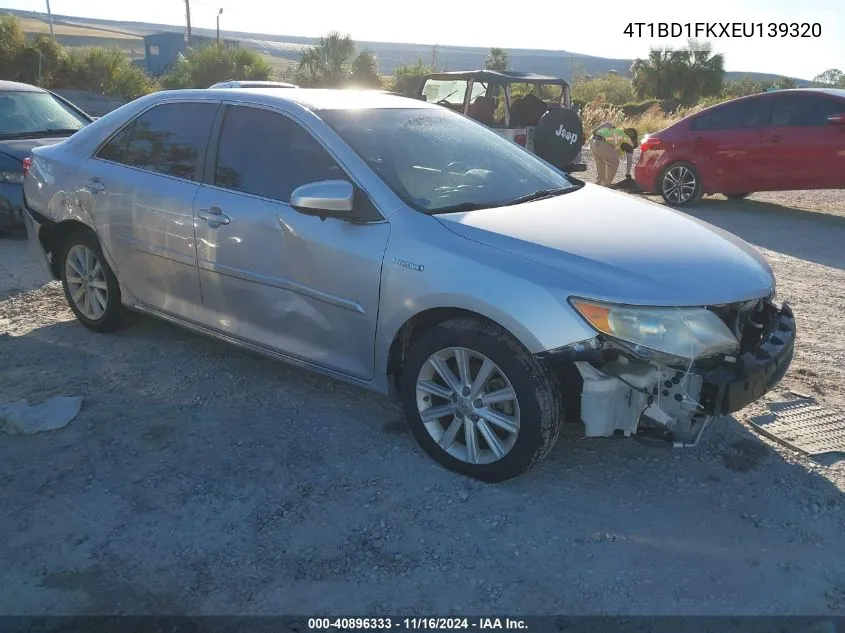 2014 Toyota Camry Hybrid Xle VIN: 4T1BD1FKXEU139320 Lot: 40896333