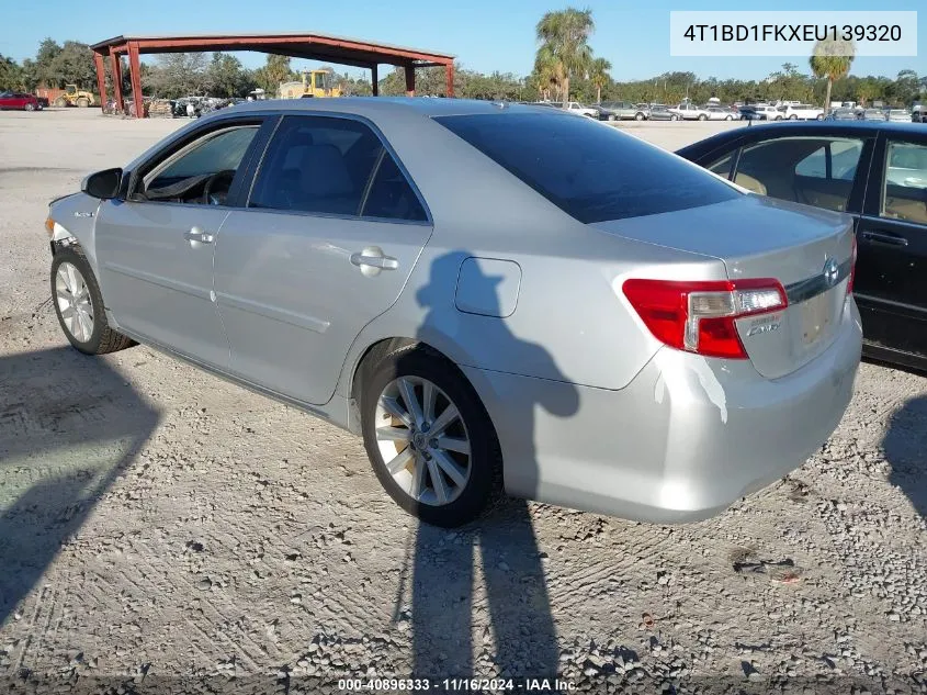 2014 Toyota Camry Hybrid Xle VIN: 4T1BD1FKXEU139320 Lot: 40896333