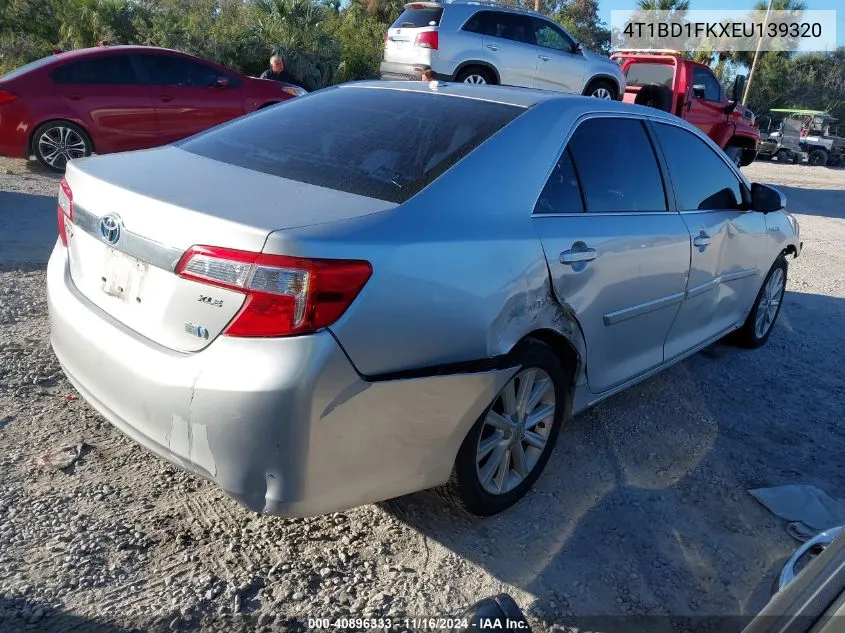 2014 Toyota Camry Hybrid Xle VIN: 4T1BD1FKXEU139320 Lot: 40896333