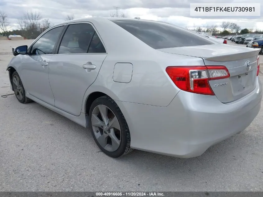 2014 Toyota Camry Se Sport VIN: 4T1BF1FK4EU730981 Lot: 40916605