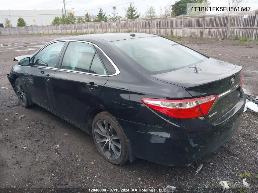 2015 Toyota Camry Xse V6 VIN: 4T1BK1FK5FU561647 Lot: 12040008