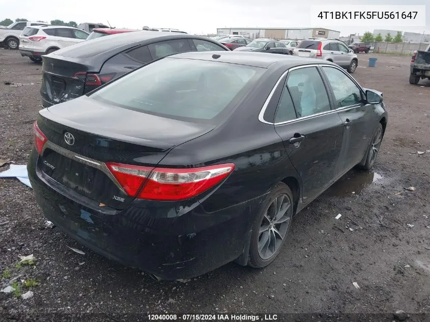 2015 Toyota Camry Xse V6 VIN: 4T1BK1FK5FU561647 Lot: 12040008