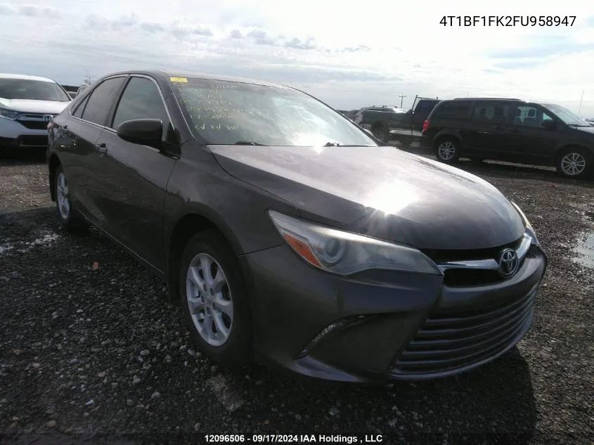 2015 Toyota Camry Le/Xle/Se/Xse VIN: 4T1BF1FK2FU958947 Lot: 12096506