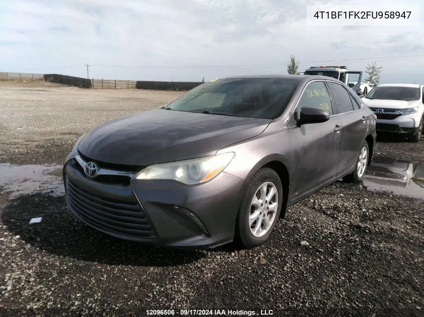 2015 Toyota Camry Le/Xle/Se/Xse VIN: 4T1BF1FK2FU958947 Lot: 12096506