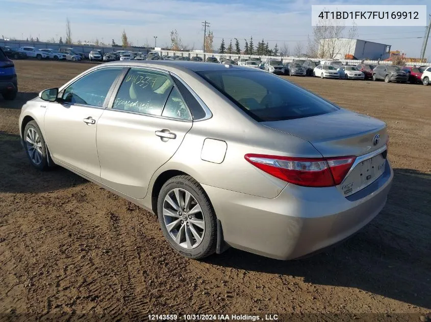 2015 Toyota Camry Hybrid VIN: 4T1BD1FK7FU169912 Lot: 12143559