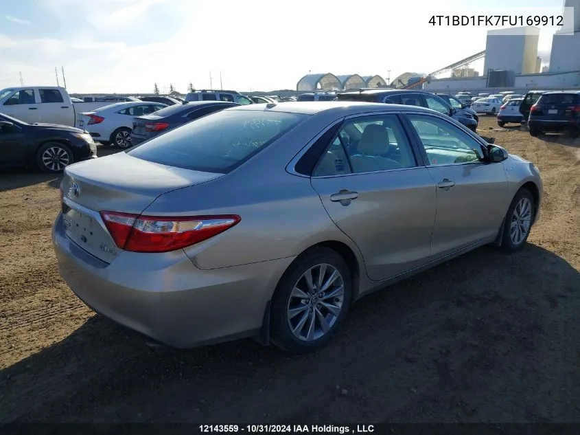 2015 Toyota Camry Hybrid VIN: 4T1BD1FK7FU169912 Lot: 12143559