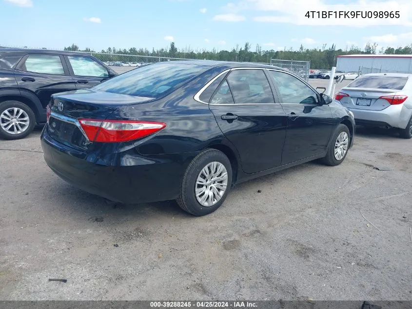 2015 Toyota Camry Le VIN: 4T1BF1FK9FU098965 Lot: 39288245