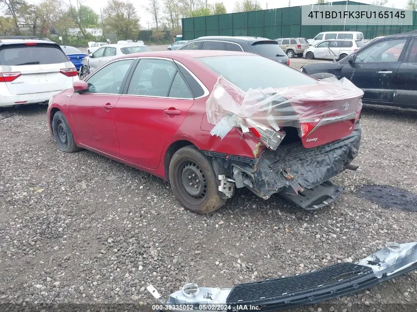 2015 Toyota Camry Hybrid Le VIN: 4T1BD1FK3FU165145 Lot: 39335052