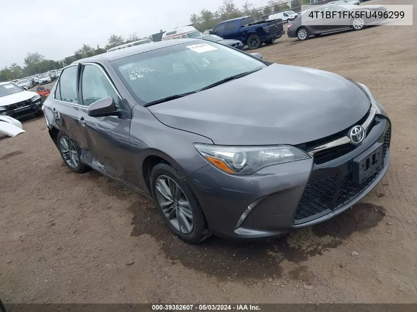 2015 Toyota Camry Se VIN: 4T1BF1FK5FU496299 Lot: 39352607