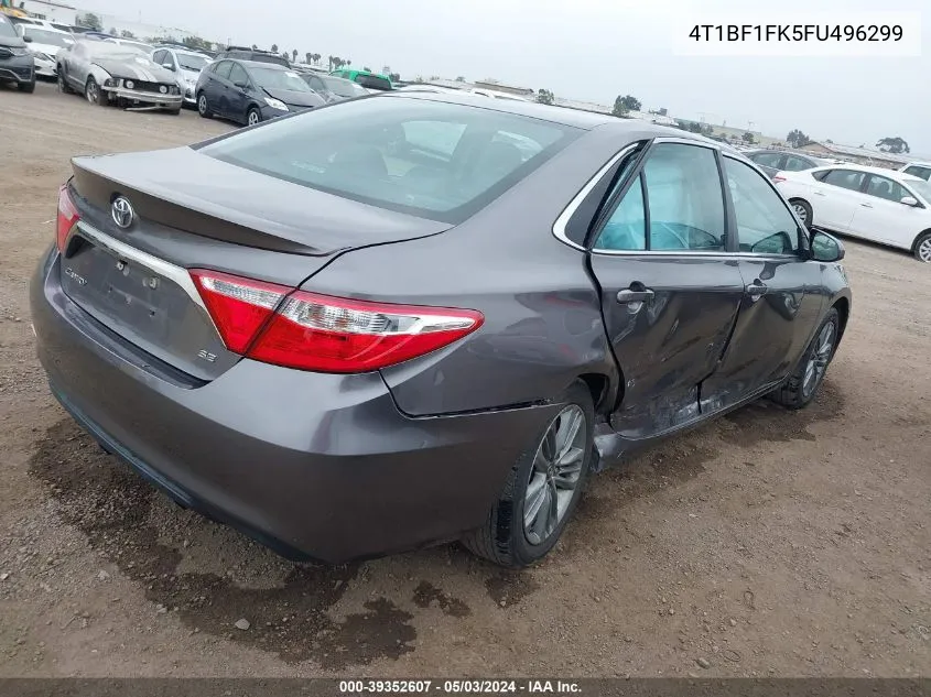 2015 Toyota Camry Se VIN: 4T1BF1FK5FU496299 Lot: 39352607