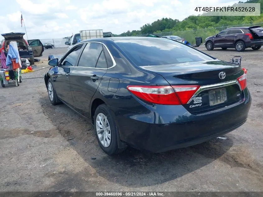 2015 Toyota Camry Le VIN: 4T4BF1FK1FR452628 Lot: 39460596