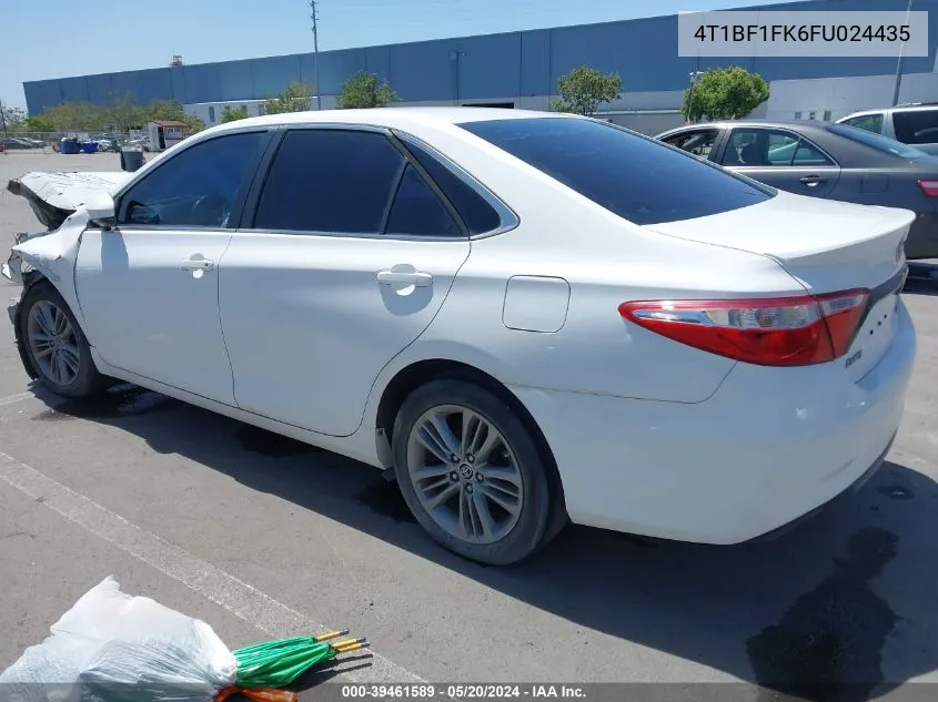 2015 Toyota Camry Se VIN: 4T1BF1FK6FU024435 Lot: 39461589