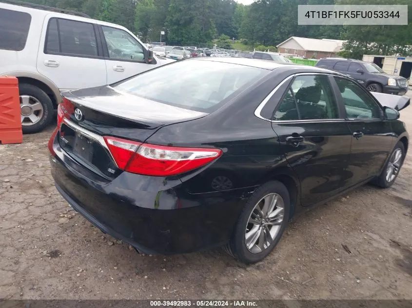 2015 Toyota Camry Se VIN: 4T1BF1FK5FU053344 Lot: 39492983