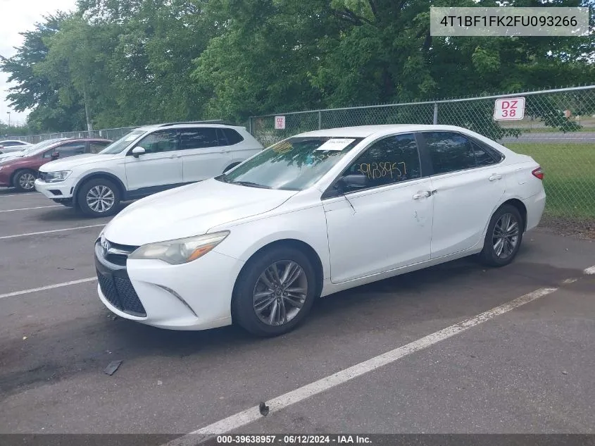 2015 Toyota Camry Se VIN: 4T1BF1FK2FU093266 Lot: 39638957