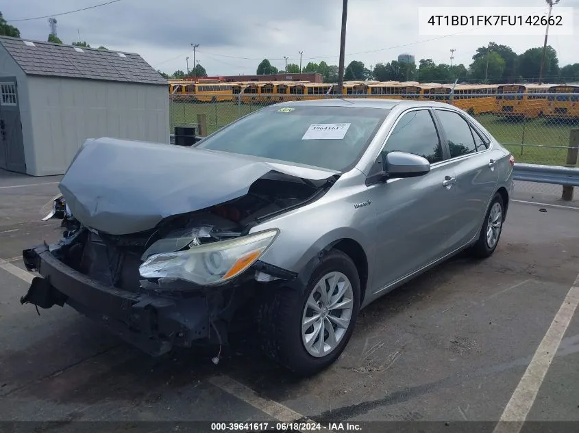 2015 Toyota Camry Hybrid Le VIN: 4T1BD1FK7FU142662 Lot: 39641617