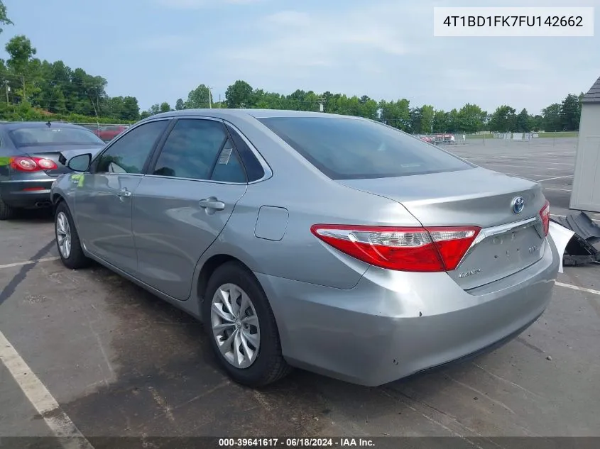 2015 Toyota Camry Hybrid Le VIN: 4T1BD1FK7FU142662 Lot: 39641617