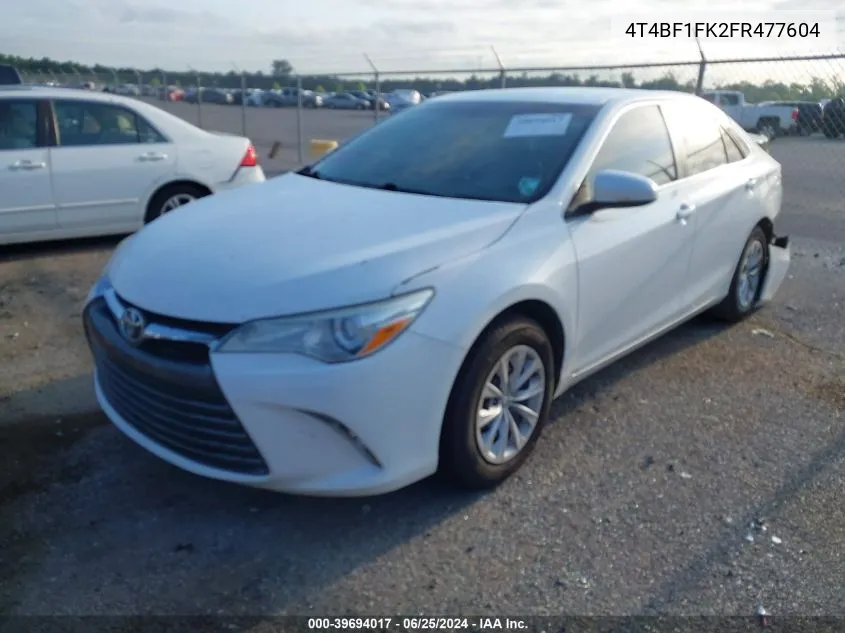 2015 Toyota Camry Le VIN: 4T4BF1FK2FR477604 Lot: 39694017