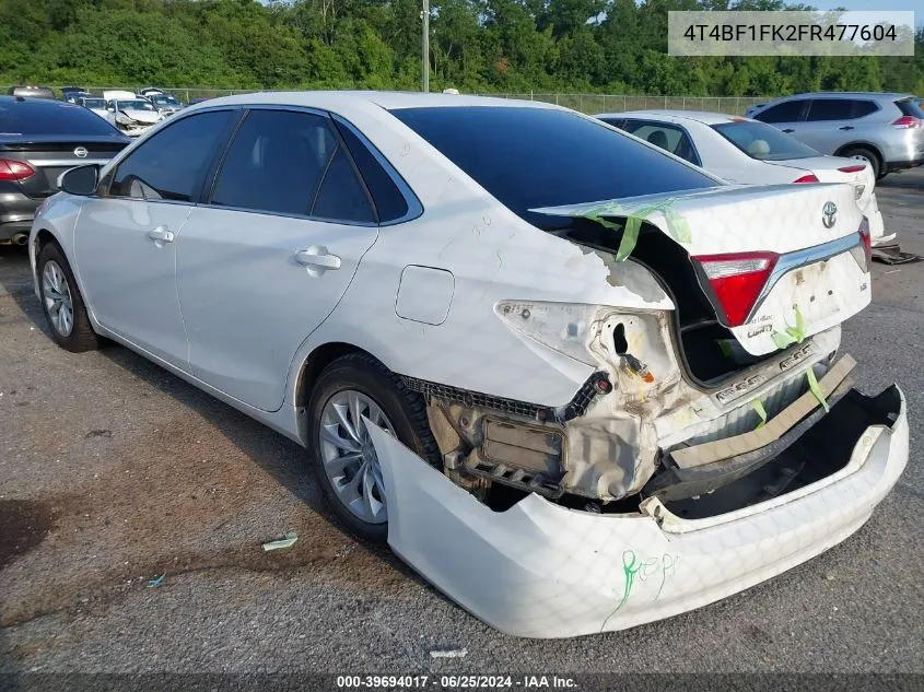 4T4BF1FK2FR477604 2015 Toyota Camry Le