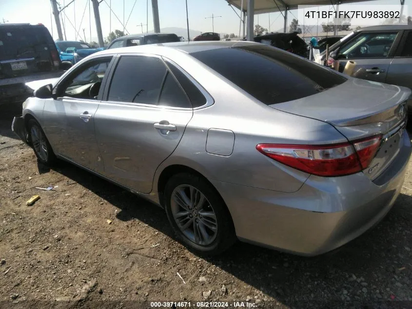 2015 Toyota Camry Se VIN: 4T1BF1FK7FU983892 Lot: 39714671