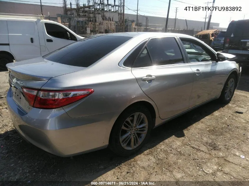 2015 Toyota Camry Se VIN: 4T1BF1FK7FU983892 Lot: 39714671