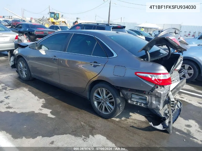 2015 Toyota Camry Se VIN: 4T1BF1FK5FU934030 Lot: 39797673