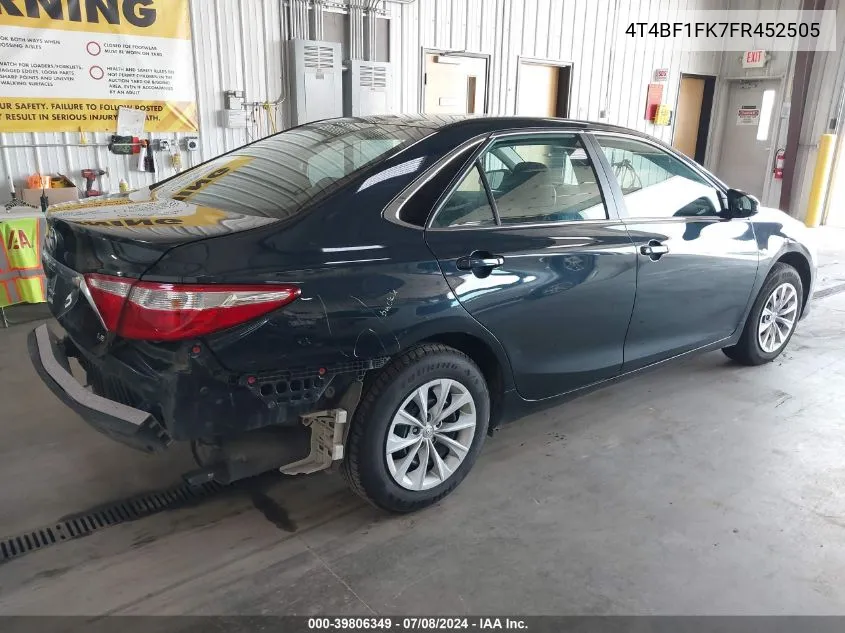 4T4BF1FK7FR452505 2015 Toyota Camry Le