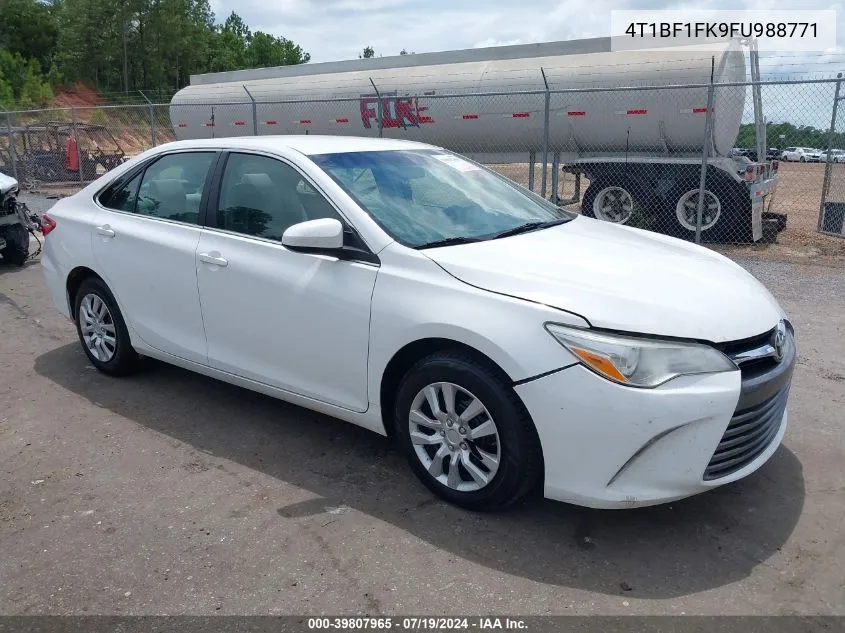 2015 Toyota Camry Le VIN: 4T1BF1FK9FU988771 Lot: 39807965